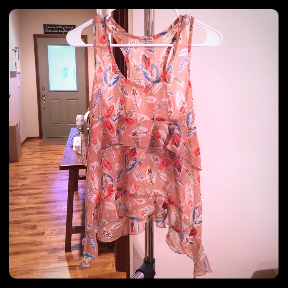 Lily White sheer blouse Sz xs